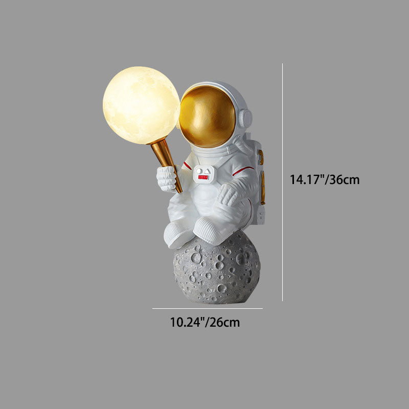 Contemporary Creative Cartoon Astronaut Resin ABS 1-Light Wall Sconce Lamp for Bedroom Kids Room Decor Fun Space-Themed Night Light Unique Wall Fixture for Nursery Astronaut Light Fixture Playful Design Modern Home Lighting Decorative Astronaut Wall Lamp