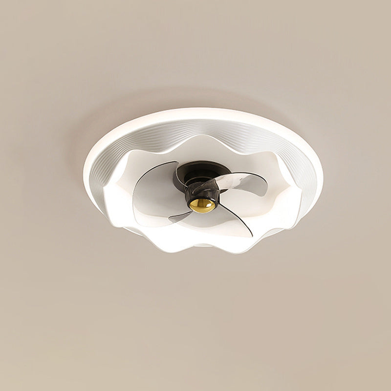 Modern Round Wave LED Ceiling Fan Light - Flush Mount Design, Energy Efficient, Interior Lighting, Stylish Home Decor, Contemporary Ceiling Fixture