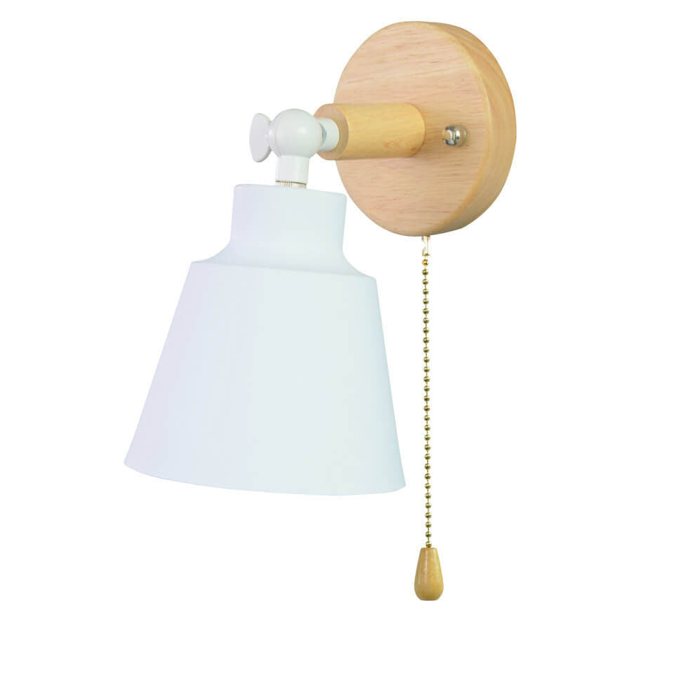 Nordic Minimalist Rotatable Wood 1-Light Wall Sconce Lamp Serene Design
