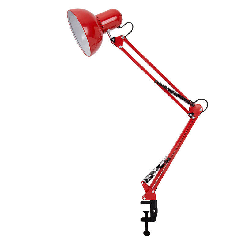 Modern Minimalist Retractable Long Arm Clip Iron ABS 1-Light Table Lamp for Bedroom, Adjustable Desk Lamp, Sleek Bedside Lighting, USB Rechargeable Clip-on Light, Contemporary Workspace Lamp, Versatile Task Lighting for Home Office, Compact Study Lamp for