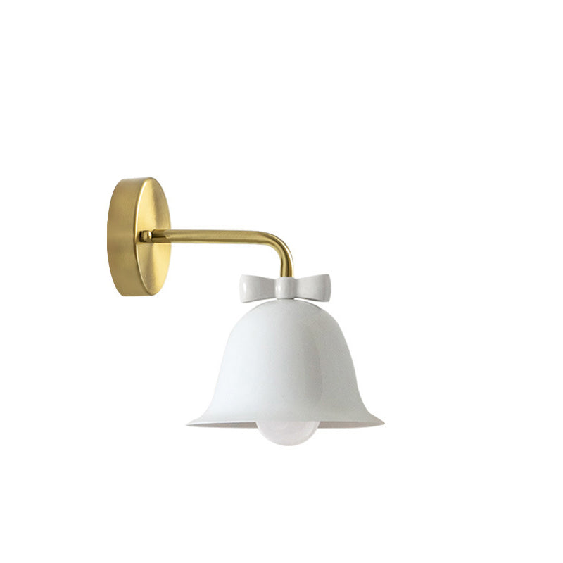 Traditional French Bell Wall Sconce Lamp - Round Iron 1-Light for Living Room