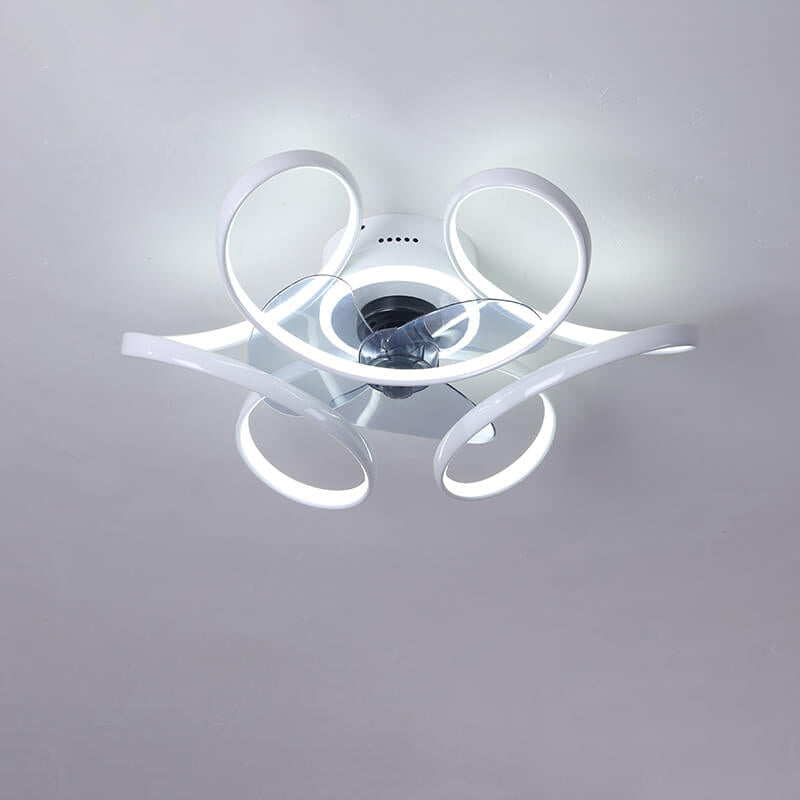 Simple Creative LED Flush Mount Fan Light - Modern Ceiling Fixture, Energy Efficient, Stylish Design, Home Lighting Solution
