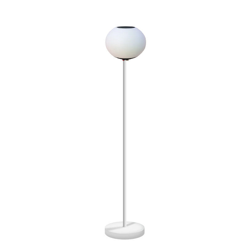 Solar Modern Minimalist Oval LED Outdoor Standing Lamp | Wrought Iron PE Design