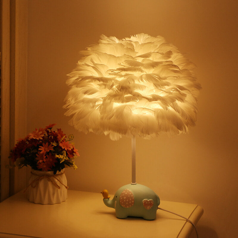 Modern Creative Unicorn Feather Children 1-Light Table Lamp, Adorable Unicorn Lamp for Girls, Colorful Kid's Room Decor, Cute Night Light for Kids, Fantasy Unicorn Lighting for Nurseries, Whimsical Feather Accent Lamp, LED Table Lamp for Playroom, Dreamy