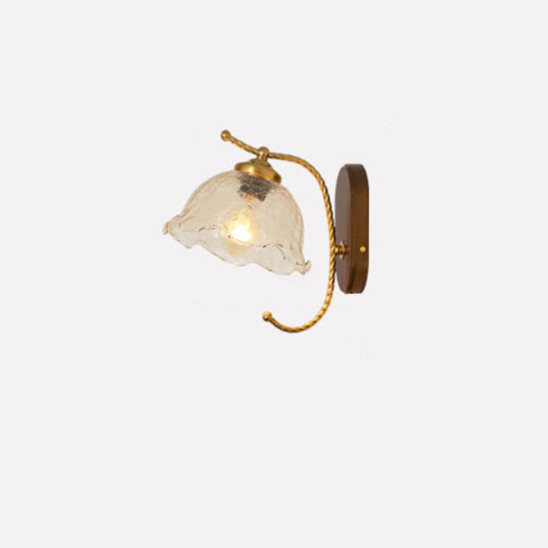 French Vintage Cream Glass Petal Wall Sconce Lamp - Elegant Lighting, 1-Light Fixture, Art Deco Design, Home Decor, Bedroom or Living Room Accent