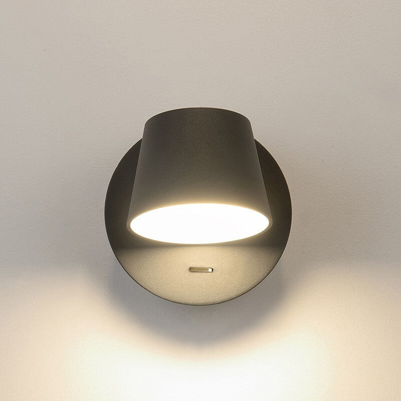 Modern Minimalist Dome LED Wall Sconce - Frosted Rotatable Aluminum Lamp for Bedroom Reading