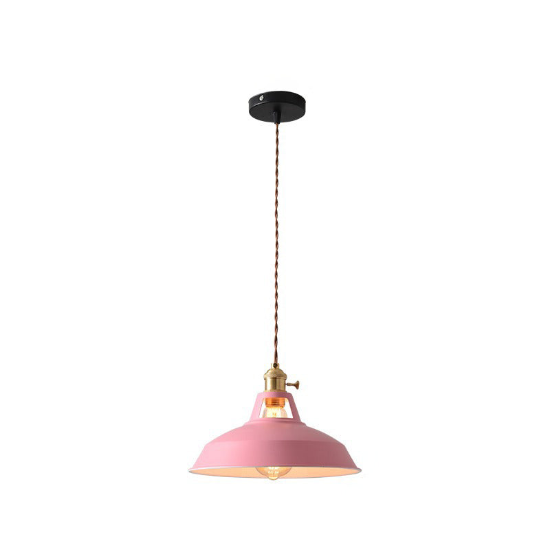 Contemporary Scandinavian Round Macaron Pendant Light - 1-Light for Living Room