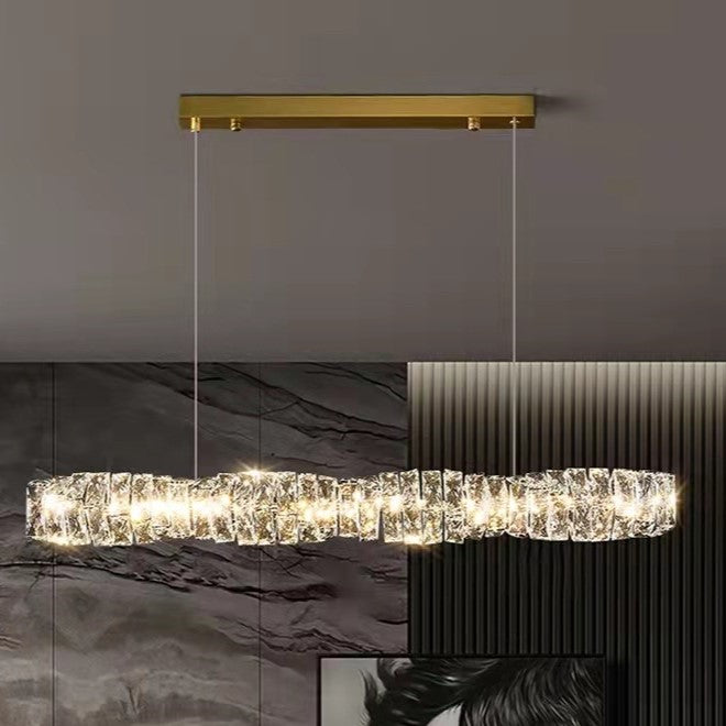 Modern Minimalist Linear Crystal LED Chandelier | Sleek Lighting Fixture for Home or Office

Illuminate your space with this stylish and contemporary chandelier, featuring a minimalist design and energy-efficient LED crystal lighting. Perfect for dining r