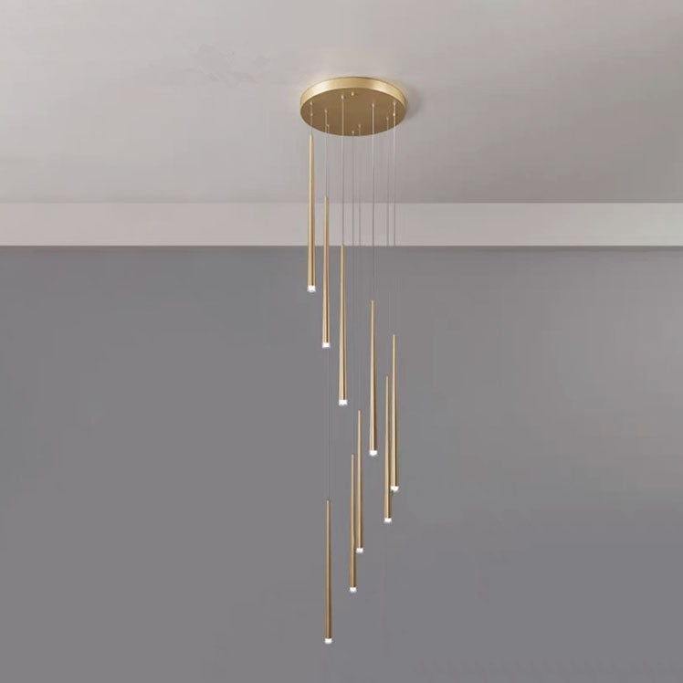 Modern Minimalist Tapered Tube LED Island Chandelier - Iron & Acrylic Design