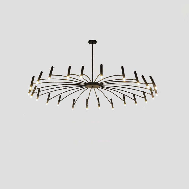 Contemporary Scandinavian Round Radioactive Iron Aluminum Chandelier 12/24 Light for Living Room