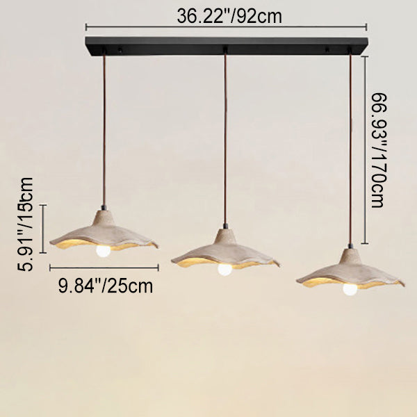 Japanese Vintage Flower Shape Lampshade Ceiling Light Chandelier 1/2/3-Light