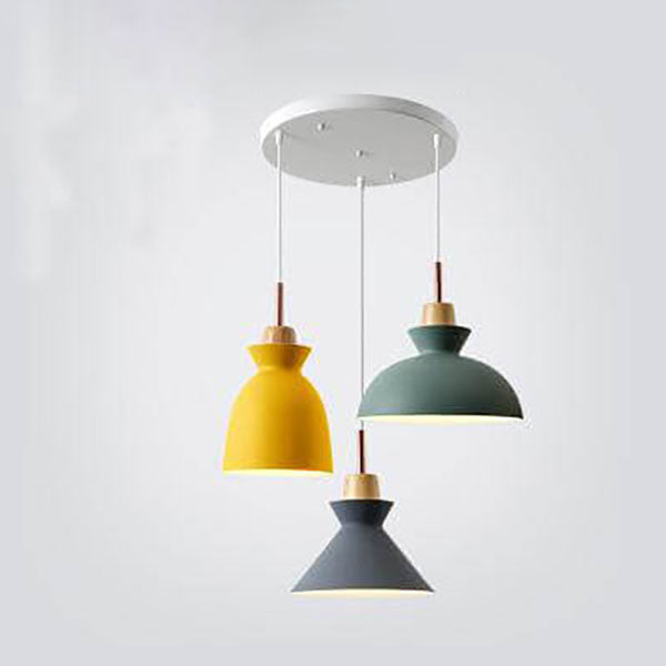Nordic Macaron Metal 3-Light Chandelier - Modern Ceiling Light Fixture, Elegant Home Decor, Scandinavian Design, Brighten Living Room, Dining Area, Kitchen Lighting