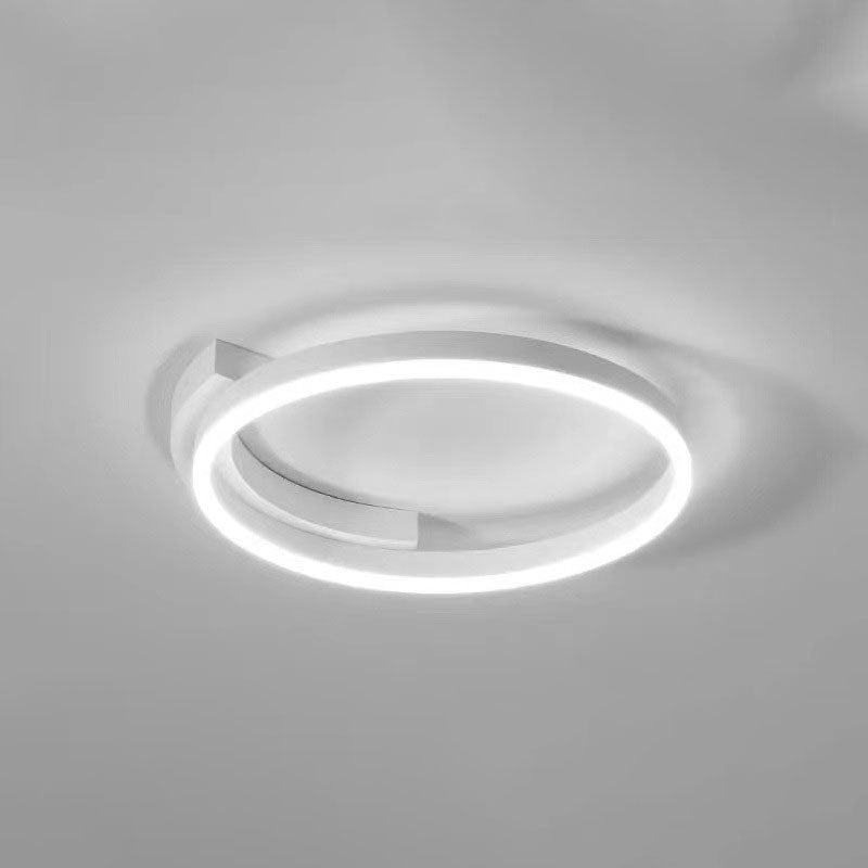Modern Minimalist LED Flush Mount Ceiling Light – Acrylic & Aluminum Circle Ring for Living Room