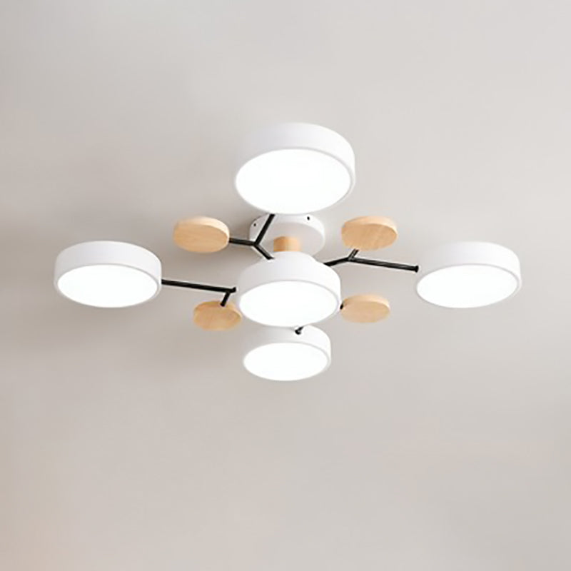 Contemporary Scandinavian Round Molecule Branch LED Ceiling Light for Living Room