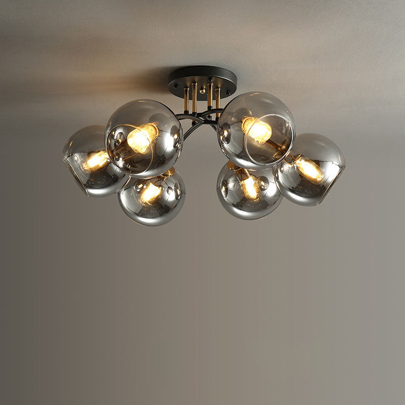 Modern Luxury Iron Glass Magic Bean Semi-Flush Mount Ceiling Light - 4/6/8 Lights for Bedroom
