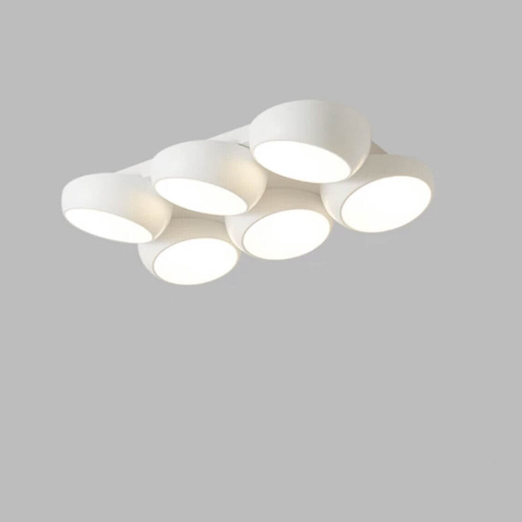 Scandinavian Modern Round LED Semi-Flush Mount Ceiling Light – Iron & Plastic Design