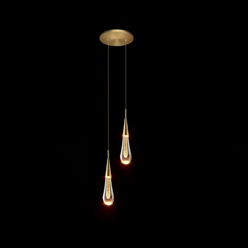 Contemporary Scandinavian Crystal LED Chandelier for Bedroom 

Elevate your bedroom decor with this stunning contemporary chandelier, featuring water drop design and a sleek combination of iron and aluminum. Perfect for adding a touch of elegance, this LE