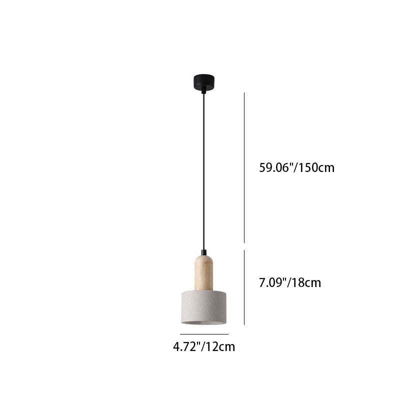 Contemporary Scandinavian Cement Dome Pendant Light for Bedroom 1-Light