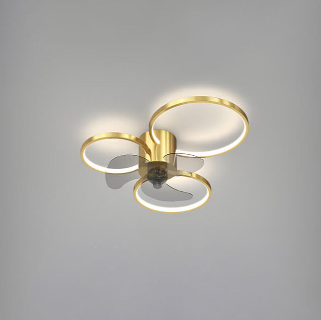 Modern Geometric Square Round LED Ceiling Fan Light - Elegant Flush Mount Design, Stylish Home Lighting, Energy Efficient, Contemporary Ceiling Fixture
