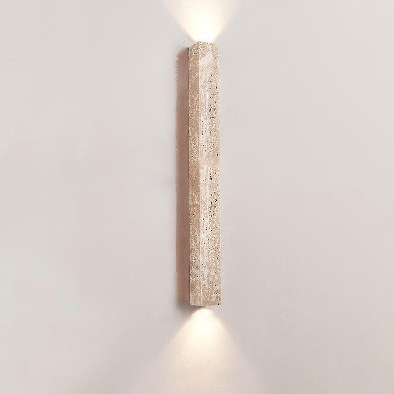 Traditional Japanese Yellow Travertine Lighting Fixture 2-Lights for Hallway