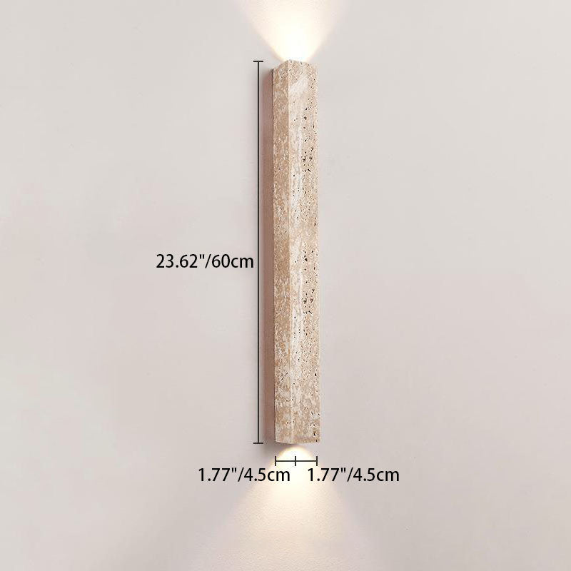 Traditional Japanese Yellow Travertine Lighting Fixture 2-Lights for Hallway