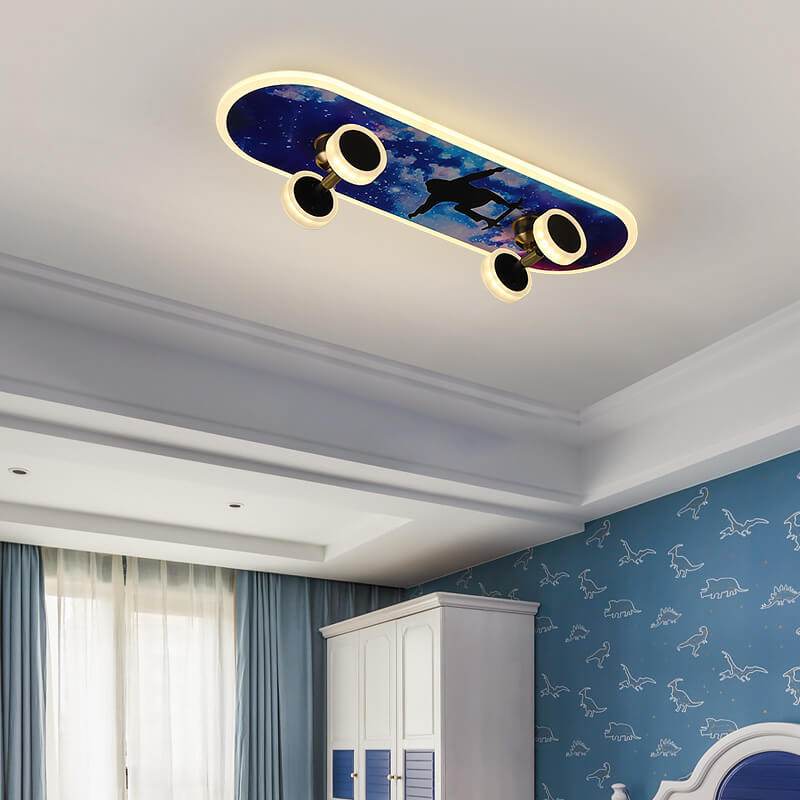 Creative Cartoon Skateboard Acrylic LED Ceiling Light for Kids