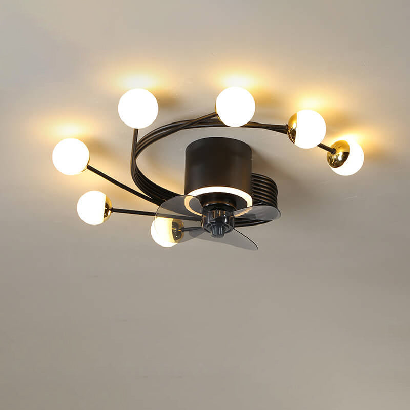 Nordic Light Luxury 5/7-Light LED Flush Mount Ceiling Fan