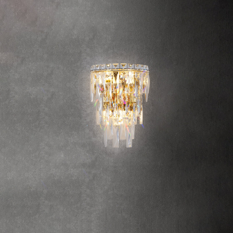 Contemporary Luxury Crystal Tassel Wall Sconce - 1-Light for Living Room