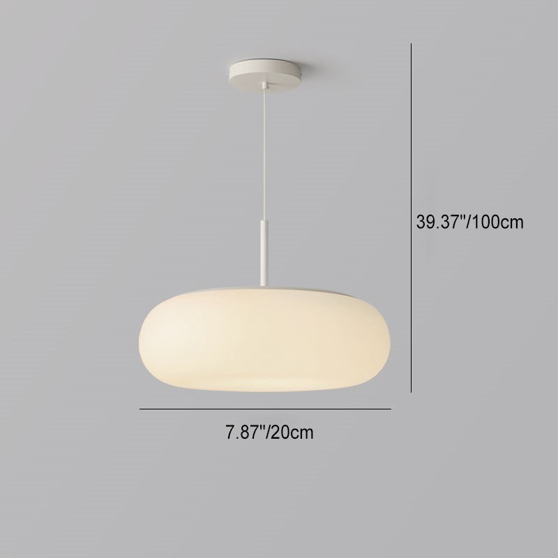 Modern Minimalist Oval Iron LED Pendant Light for Living Room