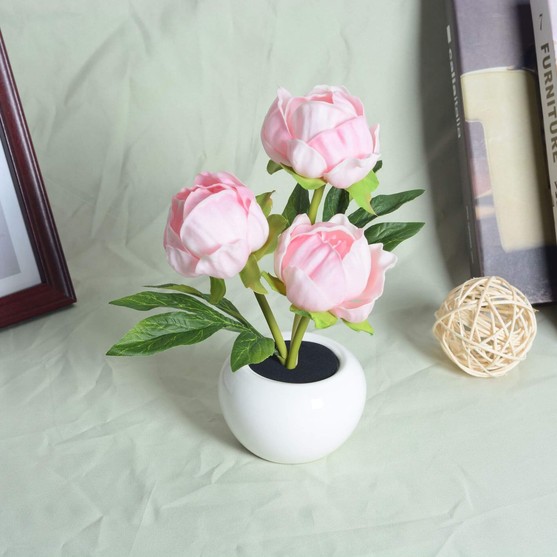 Modern Tulip Peony LED Night Light Table Lamp - Creative Home Décor, Soft Ambient Lighting, Elegant Design, Energy-Efficient, Bedroom Accent Lamp