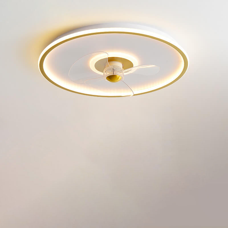Modern Acrylic Round Minimalist LED Flush Mount Fan Light