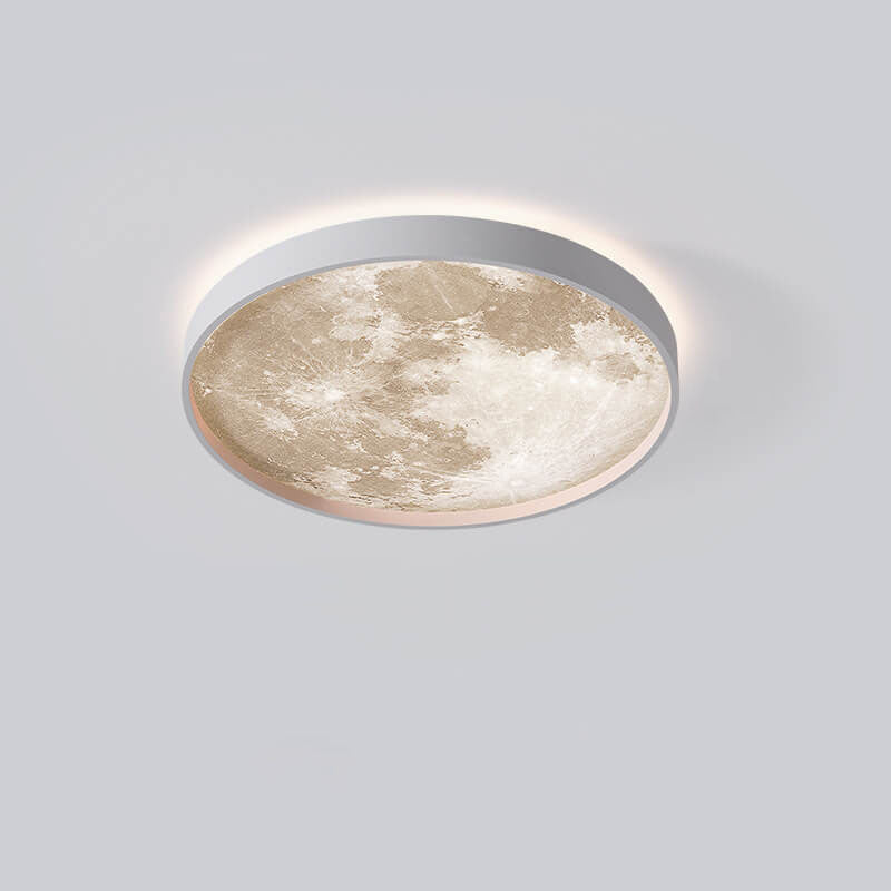 Modern Minimalist Moon LED Flush Mount Ceiling Light for Living Room