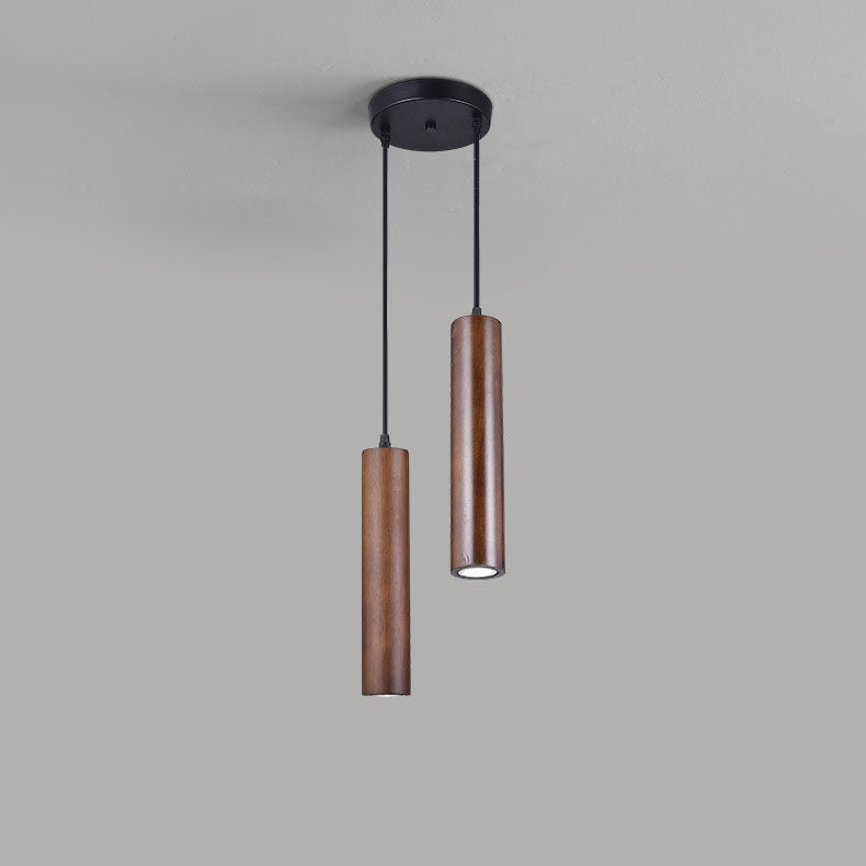 Modern Minimalist Oak Wood Pendant Light for Living Room & Bedroom