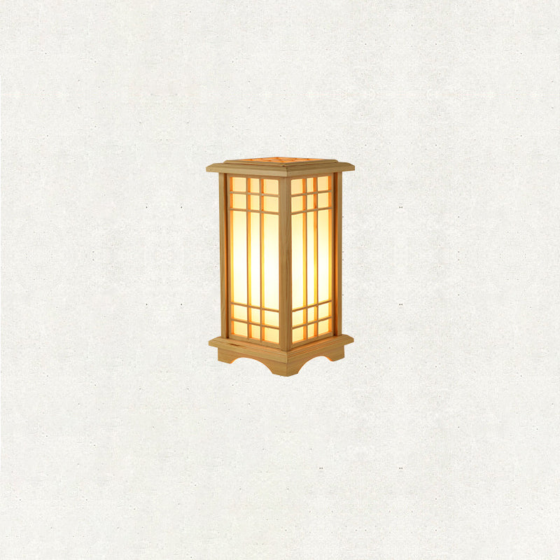 Traditional Japanese Wood Acrylic Floor Lamp - 1/2/3 Light Design for Bedroom