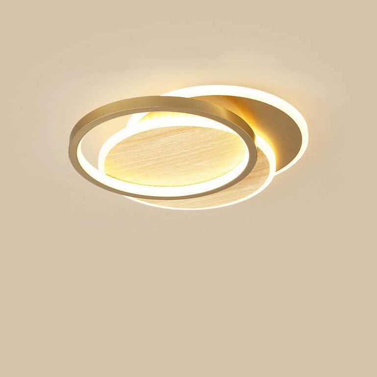 Modern Nordic Wrought Iron Round LED Flush Mount for Living Room