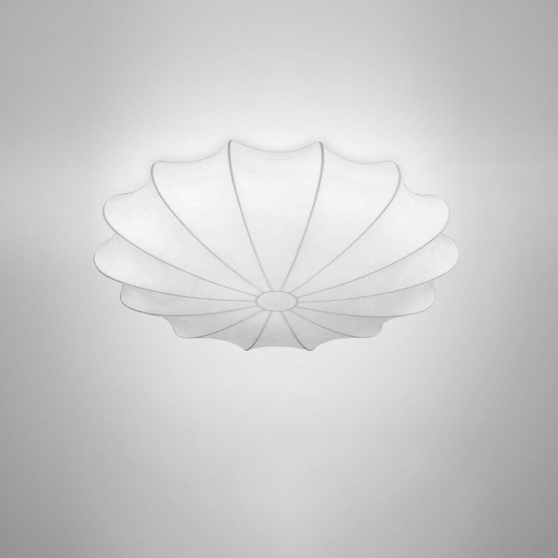 Nordic Minimalist Flush Mount Light - White Beige Faux Silk, 1/3/5-Light Options