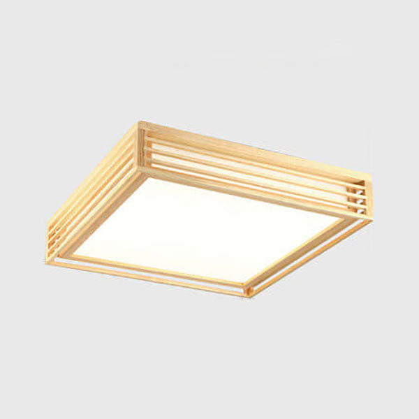 Nordic Solid Wood Square LED Tatami Light - Modern Ceiling Fixture
