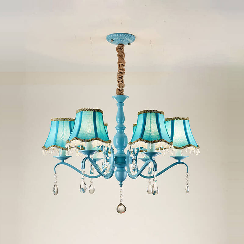 Modern Crystal Cone Iron Chandelier - 5/6/8 Light Fixture for Stylish Home Decor