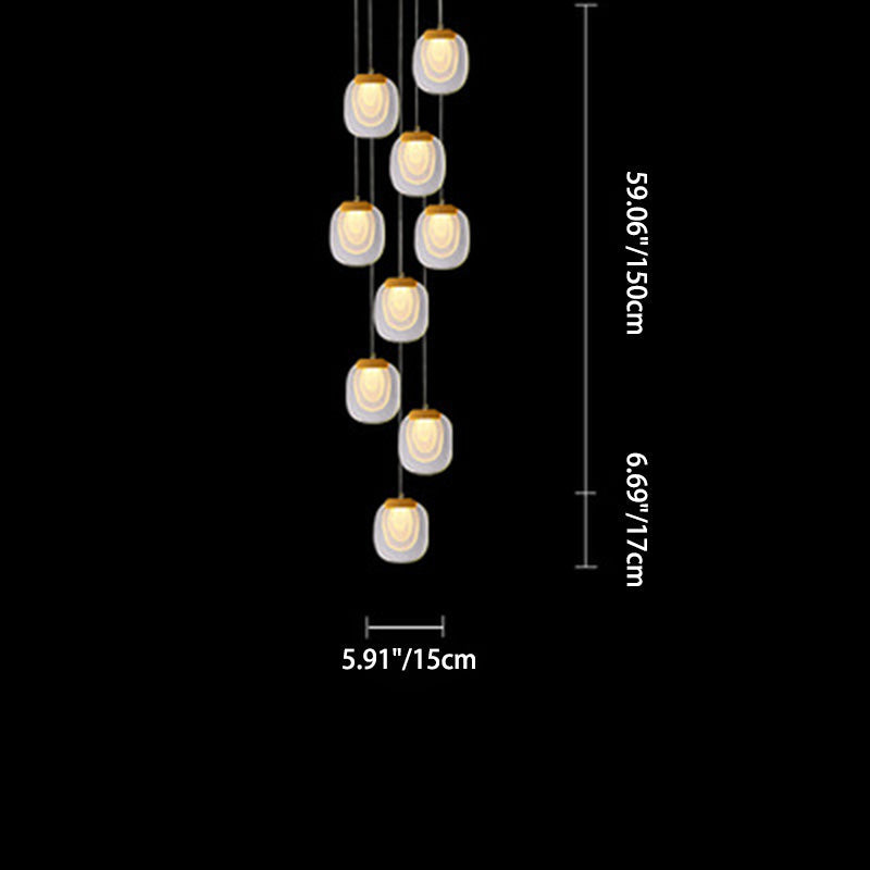 Contemporary Scandinavian Aluminum Crystal Round LED Chandelier for Living Room