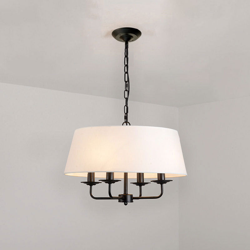 European Vintage Classic Iron Cloth 4-Light Pendant Lamp