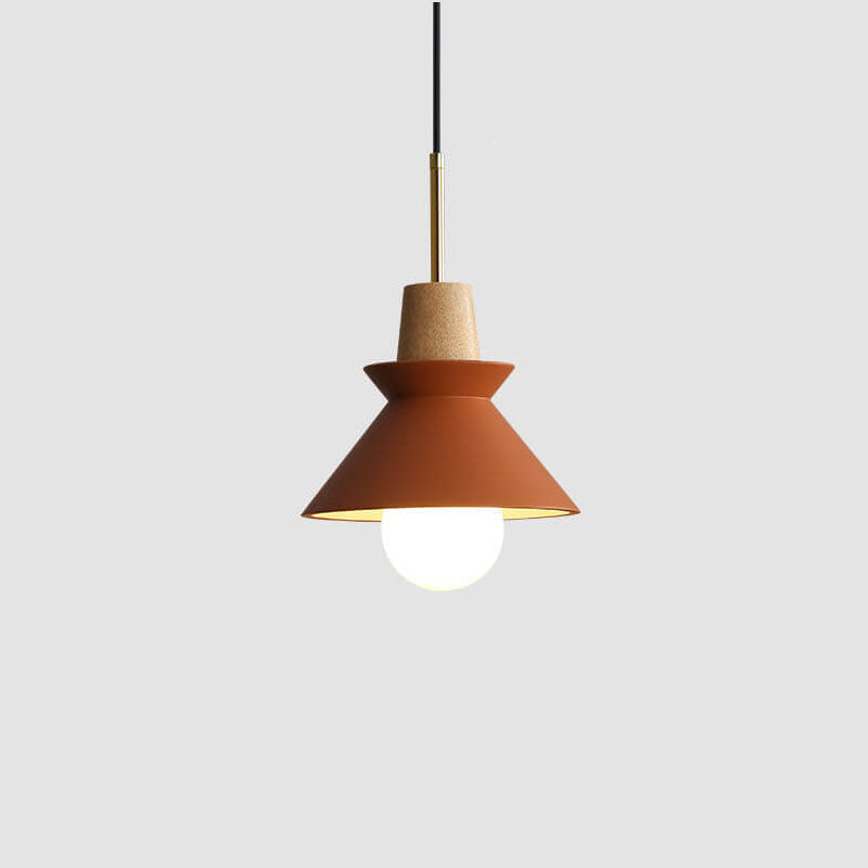 Nordic Minimalist Macaron Wood Cement Pendant Light - 1-Light Design for Modern Home Decor