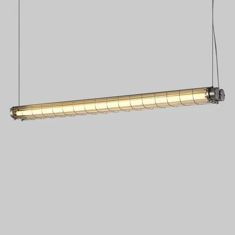 Contemporary Industrial Acrylic 1/2 Light Island Chandelier for Dining Room