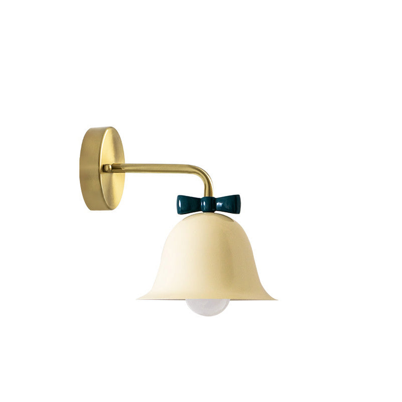 Traditional French Bell Wall Sconce Lamp - Round Iron 1-Light for Living Room