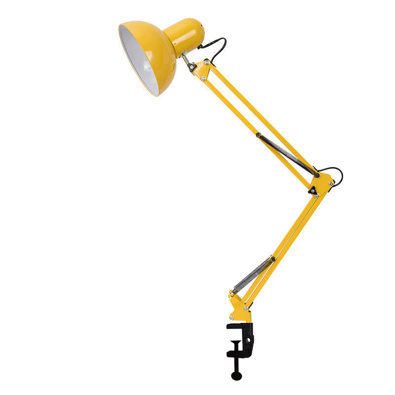Modern Minimalist Retractable Long Arm Clip Iron ABS 1-Light Table Lamp for Bedroom, Adjustable Desk Lamp, Sleek Bedside Lighting, USB Rechargeable Clip-on Light, Contemporary Workspace Lamp, Versatile Task Lighting for Home Office, Compact Study Lamp for