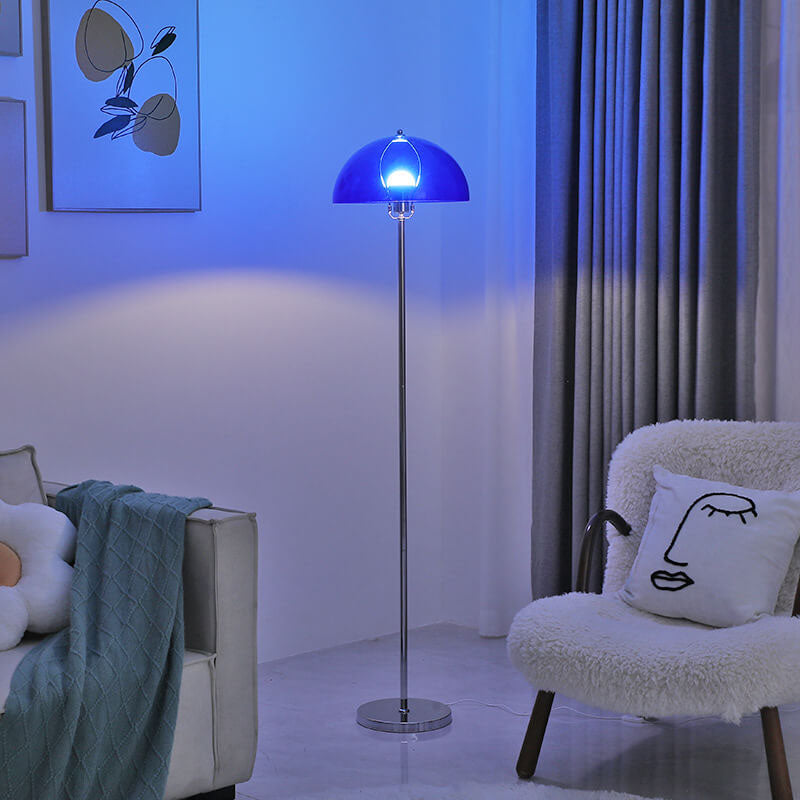 Nordic Vintage Acrylic Dome Floor Lamp - 1-Light Standing Design