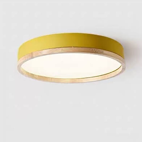 Simple Macaron Round Acrylic LED Flush Mount Ceiling Light - Modern Lighting Fixture for Home, Kitchen, and Hallway, Energy Efficient Design