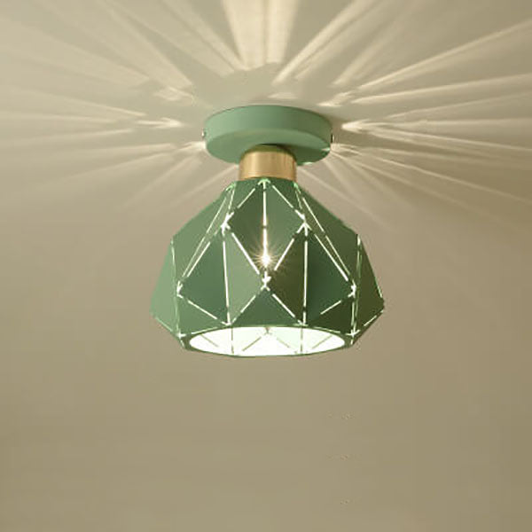 Modern Macaron 1-Light Diamond Dome Semi-Flush Mount Ceiling Light