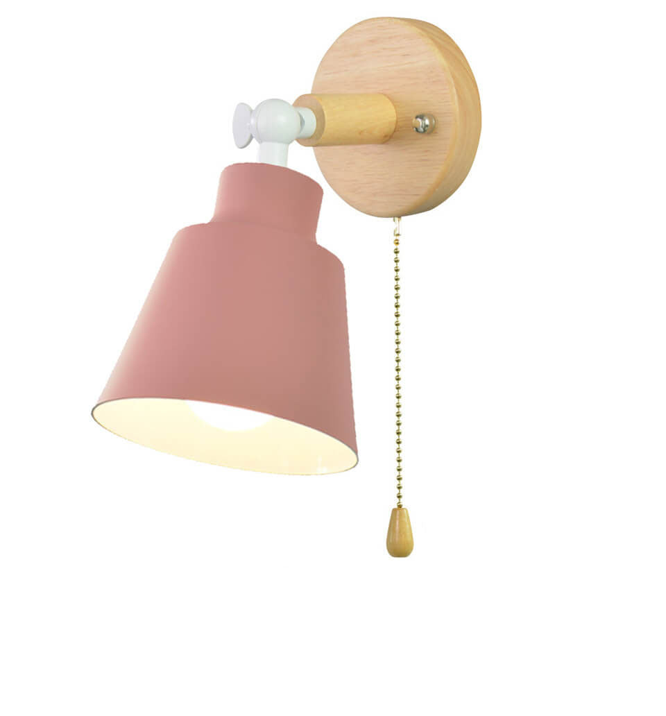 Nordic Minimalist Rotatable Wood 1-Light Wall Sconce Lamp Serene Design