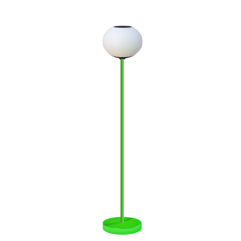 Solar Modern Minimalist Oval LED Outdoor Standing Lamp | Wrought Iron PE Design