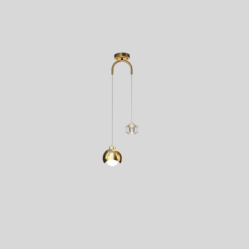 European Light Luxury Iron Brass LED Chandelier for Kitchen Island